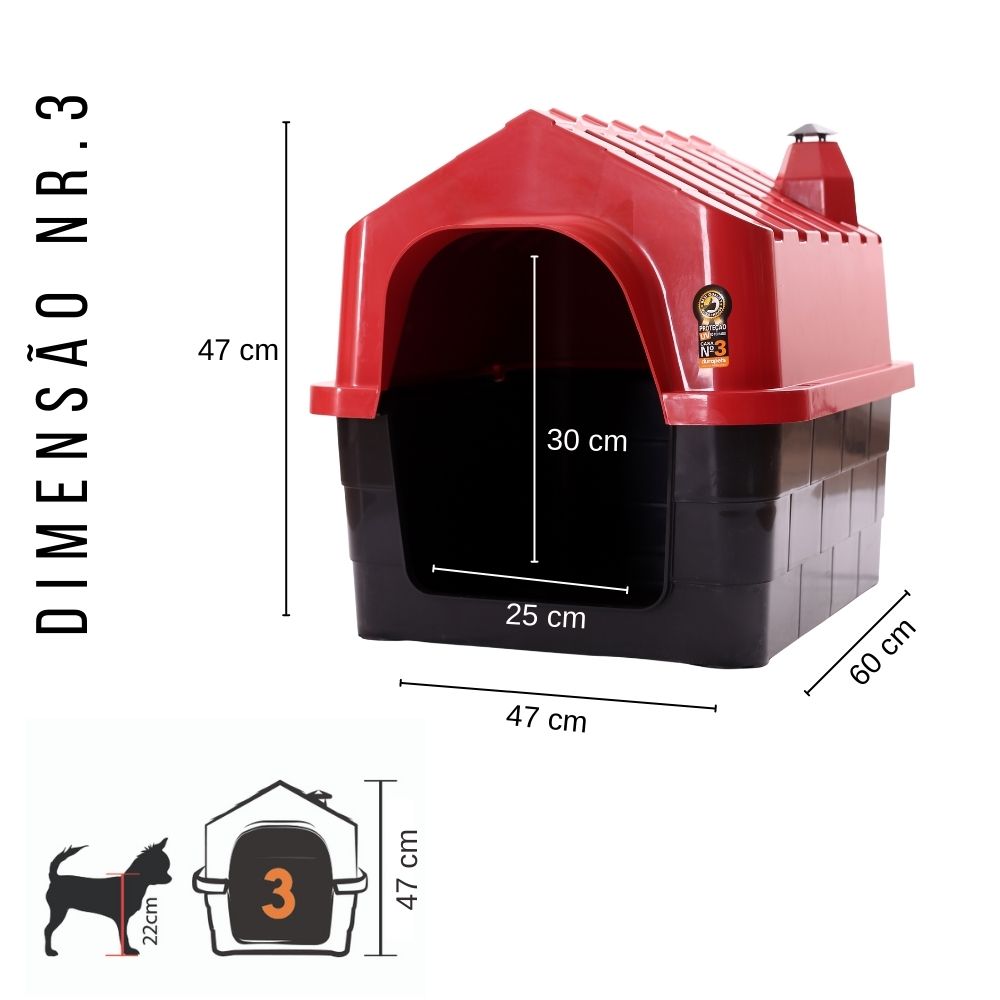 CASA DE CACHORRO DURAHOUSE N.3 - VERMELH