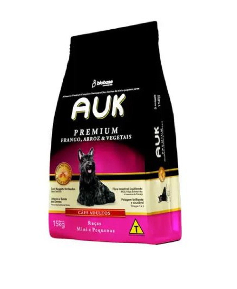 AUK FRANGO,ARROZ VEG PEQUENO 15KG (ROSA)