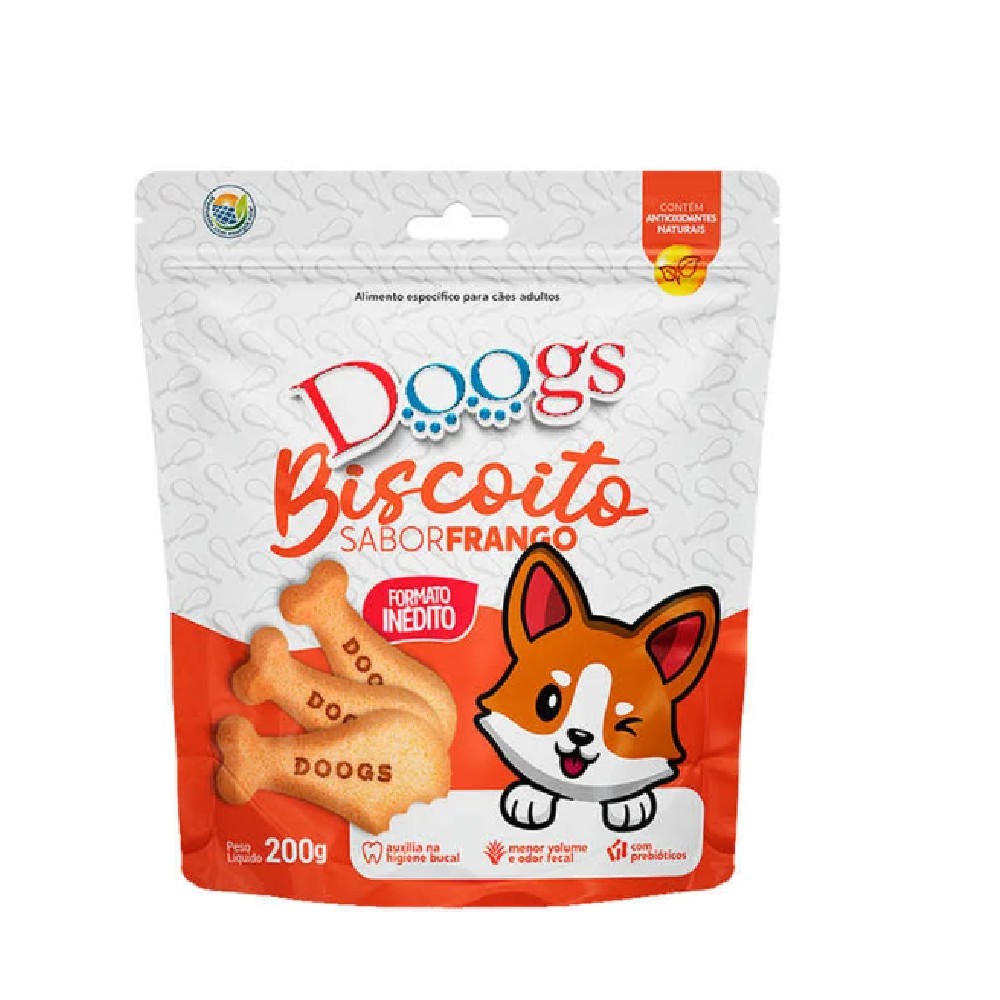 BISCOITO SABOR FRANGO DOOGS 200 GR