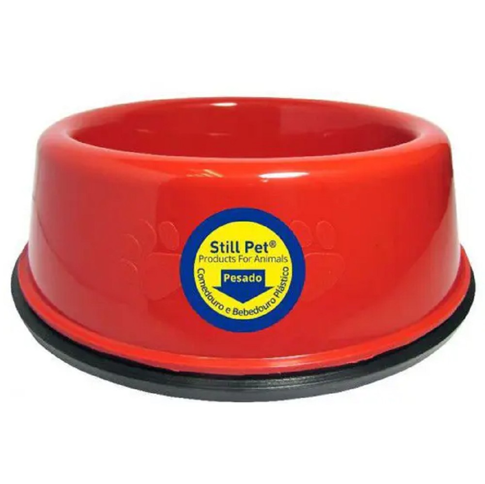 COMEDOURO PESADO PEQUENO 1000ML - VERMEL