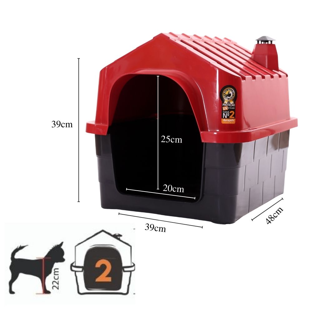 CASA DE CACHORRO DURAHOUSE N.2 - VERMELH