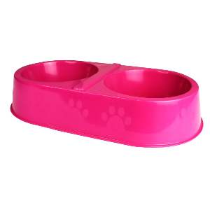 COMEDOURO DUPLO 1600 ML - ROSA