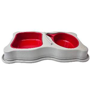 COMEDOURO DUAL DOG VERMELHO