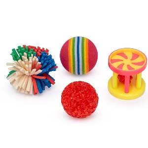 KIT PARA GATO VARIADO COM GUIZO 4 PECAS