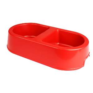 COMEDOURO DUPLO 800 ML - VERMELHO