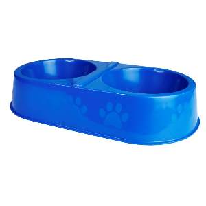 COMEDOURO DUPLO 1600 ML - AZUL